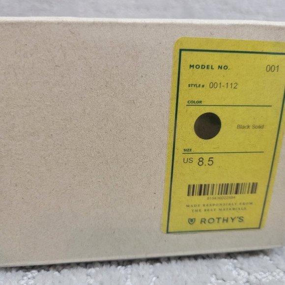 ROTHY’S Women's Size 8.5, 10.5 Black Solid Classic Round Toe Slip On Flat - Picture 12 of 12